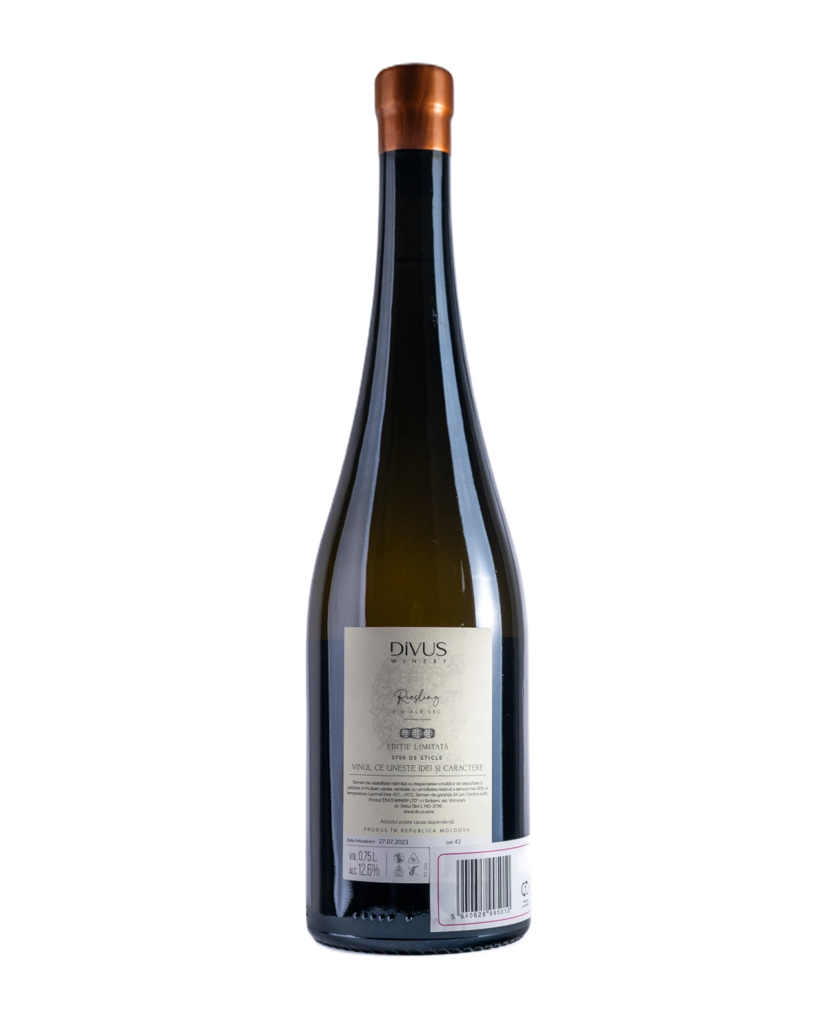 Divus Riesling, sec, 0,75l - imagine 2